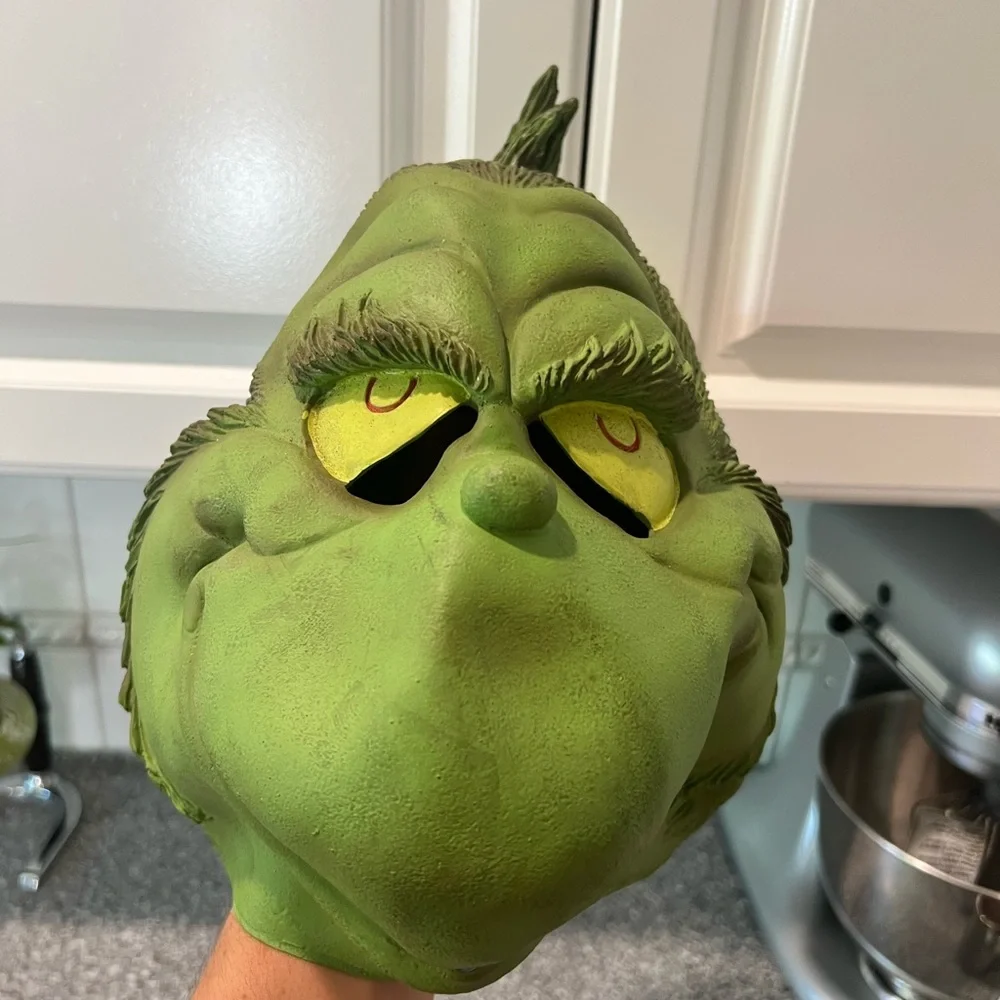THE GRINCH MASK TM 1997 Costume Dr Seuss Enterprises Halloween Christmas VTG